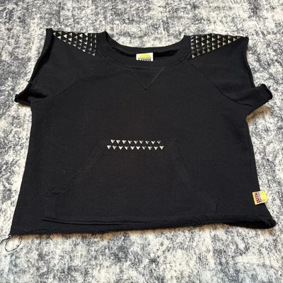 XS 4/5 Gwen Stefani Harajuku Mini Top No Doubt Lovers Black Studs Shirt Girls - Image 1 of 4