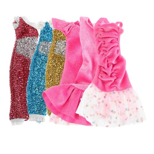 VETEMENTS 6 Pezzi Paillettes Babydoll Vestito Damigella Ragazze Vestiti Gioco Accessori