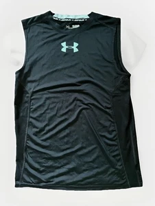 Camiseta sin mangas deportiva Under Armour ajustada negra para niños talla YXL - Imagen 1 de 6