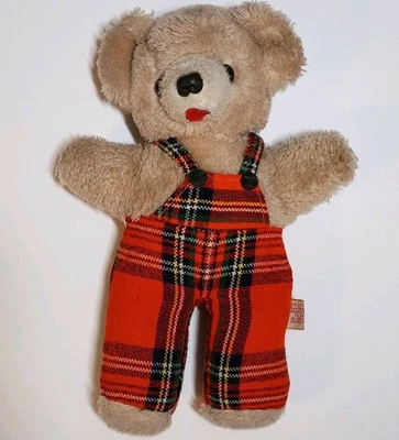 Mono de peluche Dakin de colección años 70 Navidad rojo a cuadros piel marrón claro peluche Foto 1 de 4