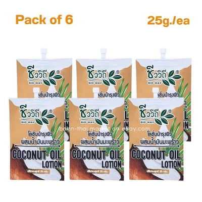Bio Way Kokosöl Körperlotion feuchtigkeitsspendende Feuchtigkeitscreme für trockene Haut 25g X6 - Bild 1 von 4