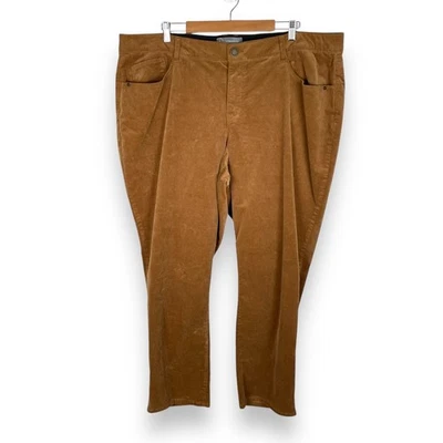 Wit & Wisdom AbSolution Straight Leg Corduroy Pants Roasted Pecan Plus Size 24W - Image 1 of 4