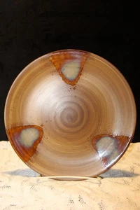 Sango Splash 4951 Stoneware Brown Swirl Design W/ Glazed Dip 11" Dinner Plate - Picture 1 of 2