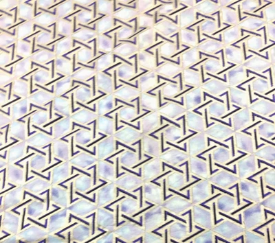 VTG Beth Ann Bruske STAR OF DAVID For David Textiles Cotton Fabric 8 Yards Blue - Image 1 of 4
