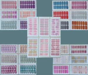 Self-Adhesive Nail Art Stickers Nail Wraps Full Coverage Gel Packs of 6/8 Sheets - Picture 1 of 47
