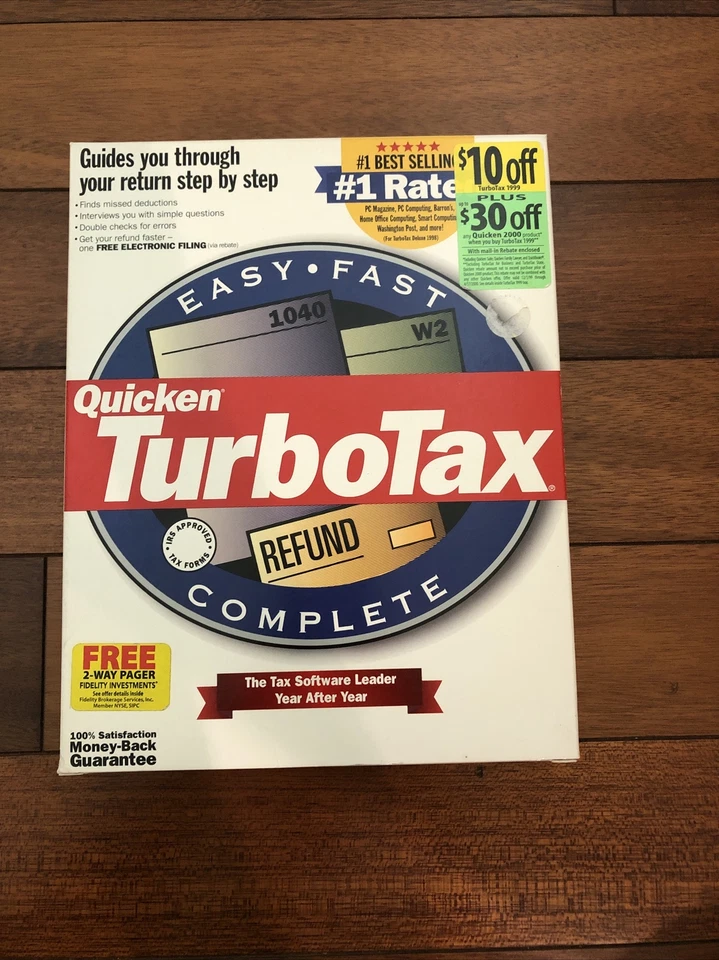 Quicken Turbotax 1999 Turbo tax 99. Original retail box. Genuine.  - Image 1 of 4