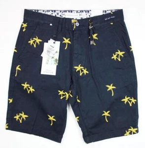 Denim & Flower Mens 29" Casual Shorts Pant Flat Front Classic Fit Flip Cuff Blue - Picture 1 of 7