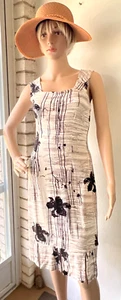Joseph Ribkoff Größe 4 schwarz & hellbraun Ärmel Kleid 7 Paneele für Bewegung Midi - Bild 1 von 5
