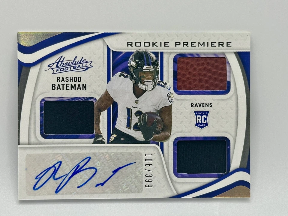 Rashod Bateman ROOKIE Premiere RPA 2021 Panini Absolute AUTO Patch /399 Ravens - Image 1 of 2