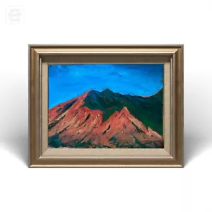 Bob Ross Style Oil Mountains Painting Large Art Tree Landscape Acrylics Art - Picture 1 of 6