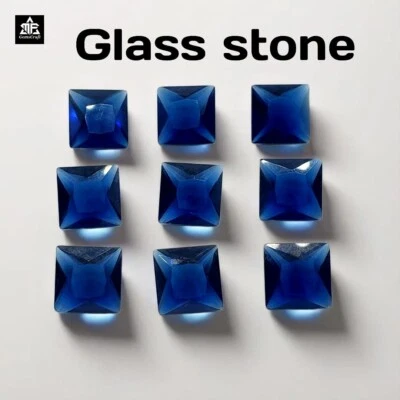 Navy Blue Square Glass Stones – 4mm to 10mm | Bright, Sparkling Gems for Jewelry - Image 1 of 4