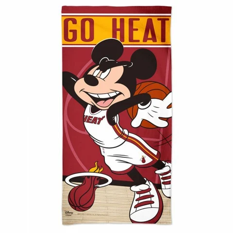 MIAMI HEAT MICKEY MOUSE SPECTRA BEACH TOWEL 30"X60" COTTON PLUSH NBA LICENSED Cover