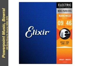 Elixir 12027 Electric Guitar Nickel Plated Steel w/ Nanoweb - Custom Light 9-46 - Picture 1 of 4