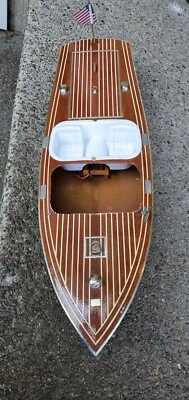 KYOSHO Maritime Classic Series Stream Liner RC Pre Built Wood Boat Kit Vintage - Image 1 of 4