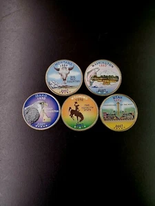2007 Complete Set Of Colorized State Quarters - Picture 1 of 1
