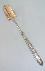 Antique Silverplate Floral Repousse 9" Cheese Scoop - Picture 1 of 6