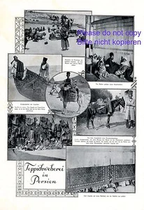 Teppichweberei in Persien 1924 XL Seite mit 7 Fotobildern + - Bild 1 von 2