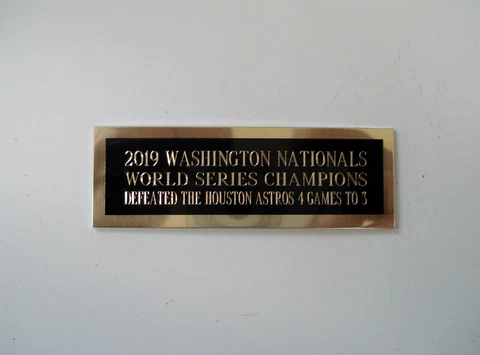 Washington Nationals Nameplate For A 2019 Signed Baseball Ball Card Plaque 1X3 Cover