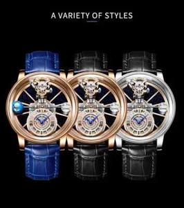 Mens Watch Diamond Tourbillion Luxury Astronomia Quartz Watch PINDU Design Watch - Picture 1 of 13