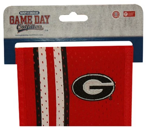 Georgia Bulldogs Wallet Mens Red Mesh Bi-fold Wallet Oval G Logo Cover
