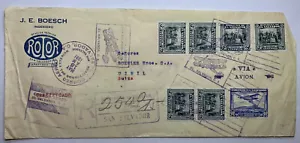 1931 EL SALVADOR REGISTERED CERTIFIED COVER TO UZWIL SWITZERLAND WITH RED SEAL - Picture 1 of 8