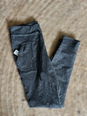 NWT Old Navy Women's Large Heather Gray High Rise Go-Dry Jogger Leggings Pockets - Image 1 of 4