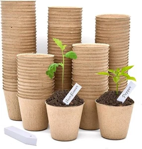 Biodegradable Peat Pots for Seedling - 120 Pack 3.15 inch Biodegradable Plant Se - Picture 1 of 8