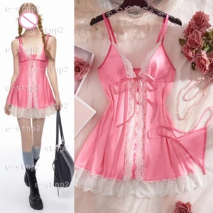 Set lingerie donna sexy slip vestito babydoll pizzo intimo pigiama da notte - Foto 1 di 10