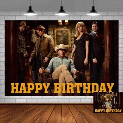 Yellowstone TV Show Party Supplies Birthday Decoration Backdrop Banner 5x3ft - Image 1 of 4