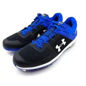 UNDER ARMOUR Hombres Negro/Azul Botines de Béisbol Zapatos Atléticos EE. UU. Talla 13 NUEVO en Caja - Imagen 1 de 10