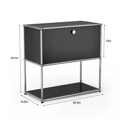 Accent Modern Storage Cabinet Shelf Free-Standing Sideboard Credenza Metal - Image 1 of 4