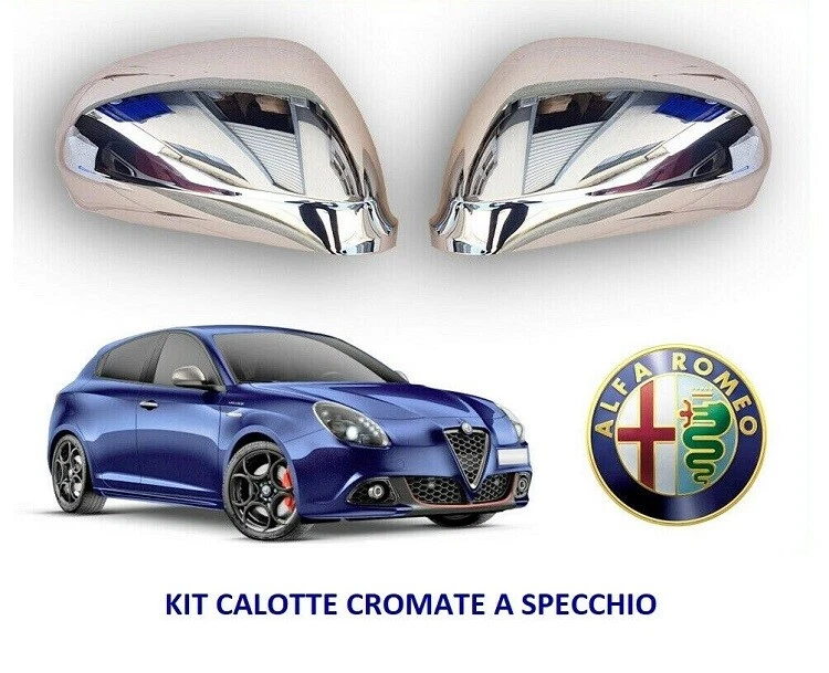 COPPIA CALOTTE CROMATE DX SX RETROVISORI ALFA ROMEO GIULIETTA DAL 2010 IN POI - Immagine 1 di 1