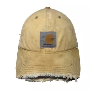 Cappello camionista Carhartt snapback in rete posteriore marrone taglia unica 6 pannelli invecchiato - Foto 1 di 8