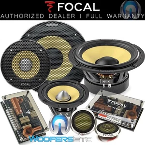 FOCAL ES-165KX3 6.5" 3" 120W RMS 3WAY COMPONENT SPEAKERS TWEETERS CROSSOVERS NEW - Picture 1 of 14