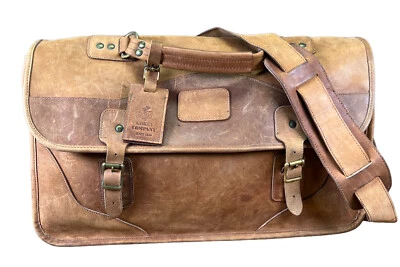 BOLSA DE VIAGEM VINTAGE GOKEY PASTA COURO BRONZEADO MACIO UNISSEX Mensageiro MALA - Imagem 1 de 4