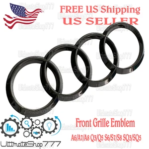 Audi Black Front Grille Emblem for A4/A6/A7/A8 Q3/Q5/Q7 RS7 S6/S7/S8 SQ5 - Picture 1 of 2