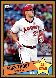 Mike Trout 2020 Topps 1985 35th Anniversary All-Stars 5x7 Gold #85AS-1 /10 Angel