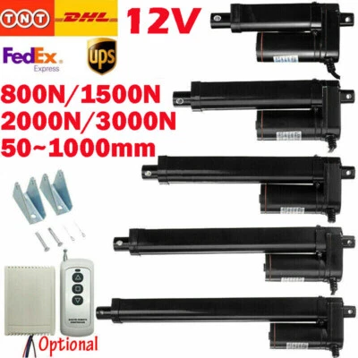 12V 50mm 1000mm 800N 2000N 3000N Linear Actuator Motor Heavy Duty Fast 5-20mm/s - Image 1 of 4