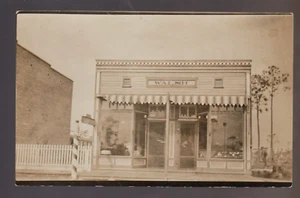 rppc c1910 GENERAL STORE Americana WALSH BUILDING Barbershop BARBER POLE WOW! - Picture 1 of 3