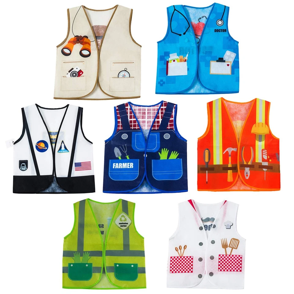 Tigerdoe Ropa de Vestir para Niños Pequeños 7 Piezas Conjunto de Chaleco Disfraces de Juego de Simulación Niños Ro... Foto 1 de 4