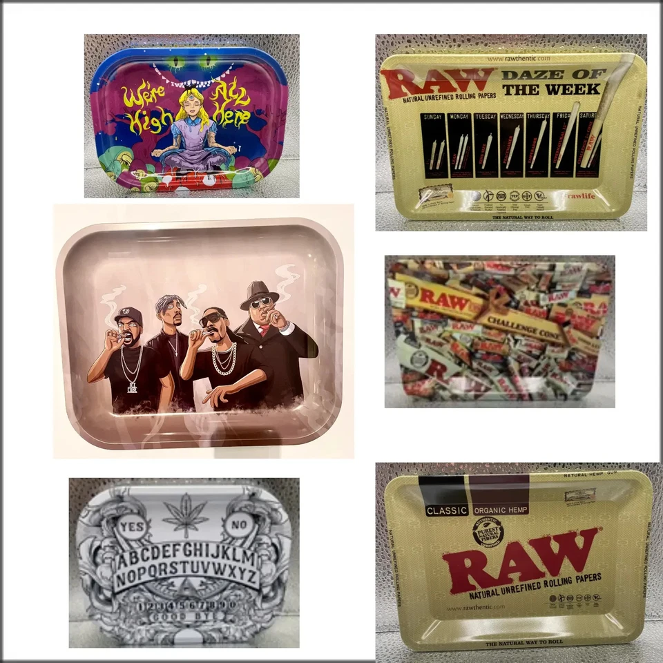 METAL ROLLING TRAY - MIXED DESIGNS -TOBACCO SMOKERS GIFT SMOKERS SMALL LARGE XL - Image 1 of 1