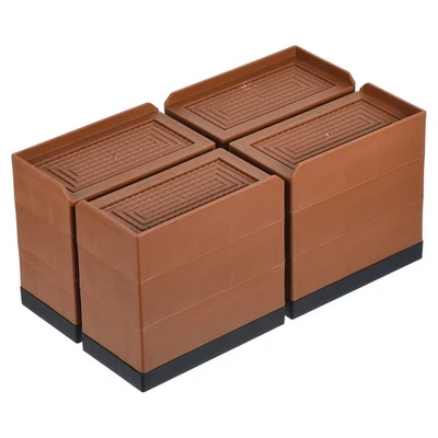 Elevador de sofá ajustable marrón cama rectangular de 4,3 pulgadas 4 un. Elevadores de muebles Foto 1 de 4