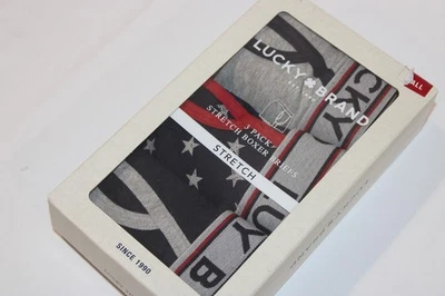 Lucky Brand Men's Cotton Stretch USA Theme Boxer Briefs 3-Pack Size Small 28-30 - Image 1 of 4