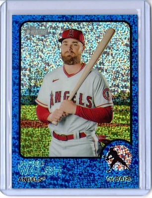 2022 TOPPS HERITAGE JARED WALSH BLUE SPECKLE REFRACTOR LOS ANGELES ANGELS - Image 1 of 2