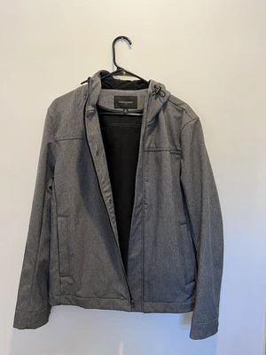 Banana Republic Men's Gray Hooded Jacket with Zip Pockets - Image 1 of 3