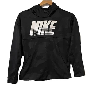 Nike Boys'Therma Camo Hoodie Size Large Black BV3786-010 Cozy Sportswear - Picture 1 of 9