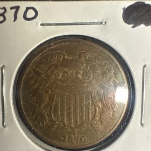 1870 Two Cent Piece, Better Date - Picture 1 of 11