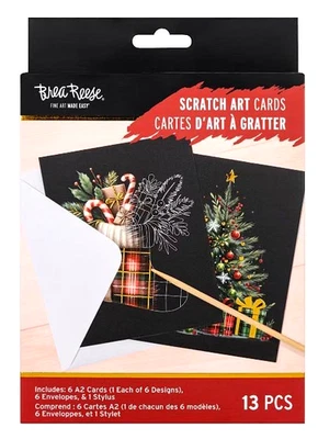 Brea Reese RÚSTICO NAVIDAD Kit de Tarjetas Artísticas Rascaños 6 Tarjetas + 6 Sobres NUEVO Foto 1 de 4