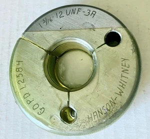 1-5/16 - 12 UNF-3A Thread Ring Gage GO ONLY P.D. 1.2584 - Picture 1 of 2