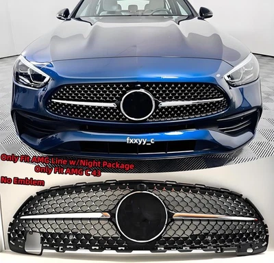 For 2022-2025 Mercedes C200 C300 AMG Line / C43 W206 Chrome Diamond Grill Grille - Image 1 of 4